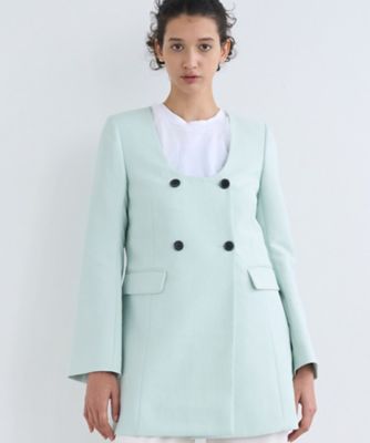 ＜LANVIN en Bleu (Women)＞【セットアップ対応商品】ドライダブルクロスノーカラージャケット