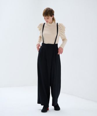 ＜LANVIN en Bleu (Women)＞ウール混タックワイドパンツ
