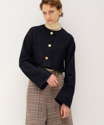 ＜LANVIN en Bleu (Women)＞ウールスムースショートジャケット