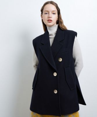 ＜LANVIN en Bleu (Women)＞ウールメルトンテーラーベスト
