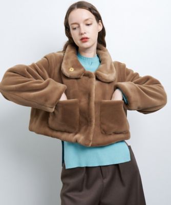 フェイクファーショートジャケット | LANVIN en Bleu (Women)/ランバン