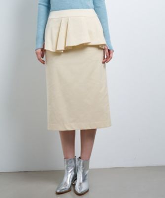 LANVIN en Bleu (Women)/ランバン オン ブルー ベルベットペプラムミディスカート