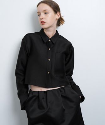 【値下げ】ENFOLD ブラック ダブルクロスシャツ 36 値下げ】ENFOLD ブラック ダブルクロスシャツ 36 値下げ】ENFOLD