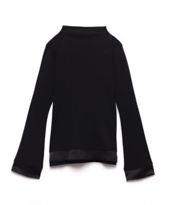 【美品】ENFOLD　CUT AND SEWN　シルケット天竺　コンビフレア　M 美品✨ENFOLD シルケット天竺 コンビフレアT SHIRT ブラック 38