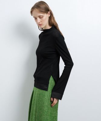 【ひとちゃん】LANVIN en Bleu サテンスリーブ カットソー LANVIN en Bleu（ランバンオンブルー）の「サテンスリーブ