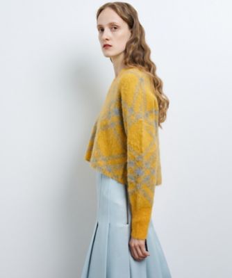 LANVIN en Bleu / ランバン オン ブルー チェックジャガードニット LANVIN en Bleu｜チェックジャガードニット | Rakuten Fashion