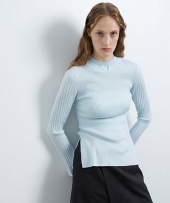 ＜LANVIN en Bleu (Women)＞レイヤーハイネックリブニット