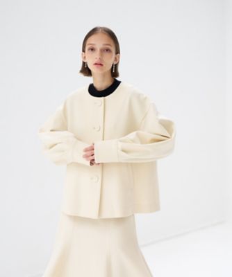 ドライダブルクロスノーカラージャケット | LANVIN en Bleu