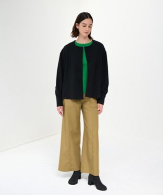 ●LANVIN ランバンオンブルー　リバーシブル　ノーカラージャケット　ツイード LANVIN en Bleu ツイードジャケット ノーカラージャケット 36