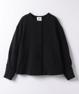 未使用　LANVIN en BLUE 黒 ノーカラー　ライト　ダウンジャケット 美品】ランバンオンブルー ノーカラー ダウンジャケット