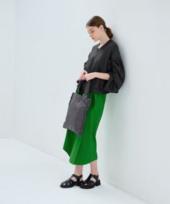 にーこランバンオンブルーLANVIN en bleu ノーカラーフリル ビッグカラータックブルゾン|LANVIN en Bleu | LANVIN en Bleu