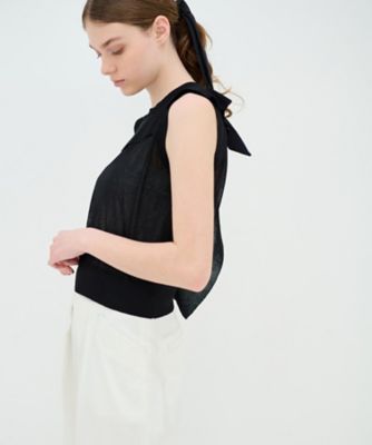 フリルカラーノースリーブニット | LANVIN en Bleu (Women