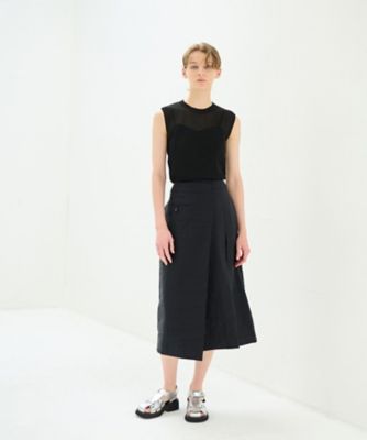 お歳暮 のし | ナイロンタックミディスカート LANVIN (Women Bleu en ワンピース
