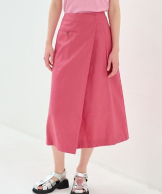 ＜LANVIN en Bleu (Women)＞ナイロンタックミディスカート