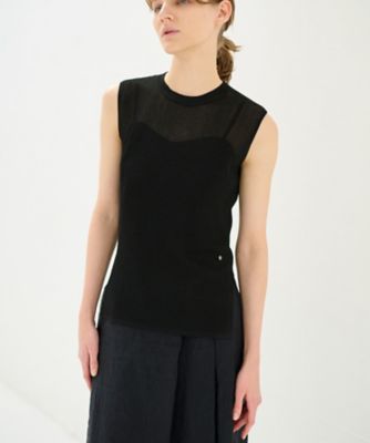 LANVIN en Bleu / ランバン オン ブルー シアーリブニットタンク シアーリブニットタンク | LANVIN en Bleu (Women)/ランバン