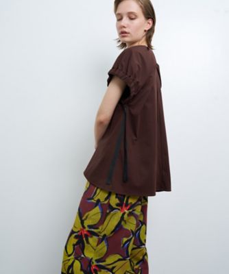 '24 ランバンオンブルー ギャザーネックドロストカットソー ブラック38 ギャザーネックドロストカットソー | LANVIN en Bleu (Women