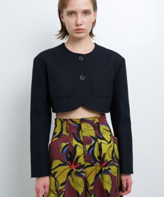 ＜LANVIN en Bleu (Women)＞メランジツイードクロップドジャケット