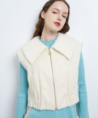 ＜LANVIN en Bleu (Women)＞シャギーベストブルゾン