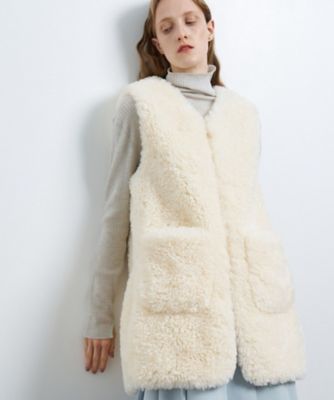 ＜LANVIN en Bleu (Women)＞フェイクファーベスト