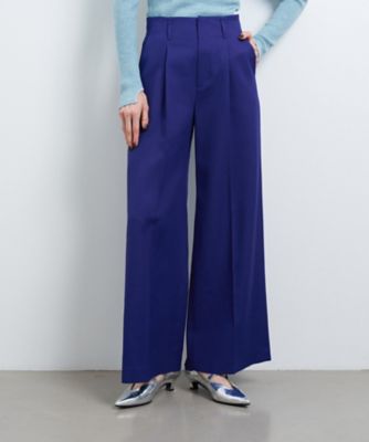 ウールツイルストレートワイドパンツ | LANVIN en Bleu (Women