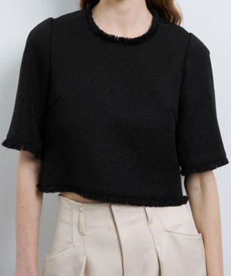 ツイードプルオーバーショートブラウス | LANVIN en Bleu (Women