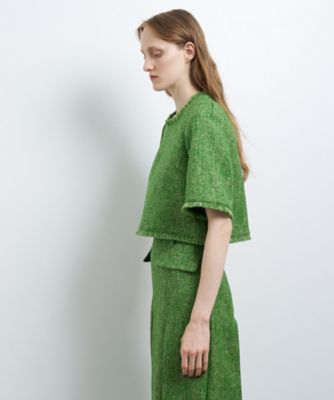 ツイードプルオーバーショートブラウス | LANVIN en Bleu (Women