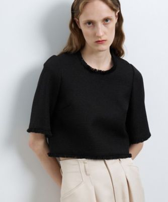 ツイードプルオーバーショートブラウス | LANVIN en Bleu (Women