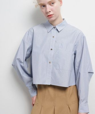 ＜LANVIN en Bleu (Women)＞クロップドフレアシャツ