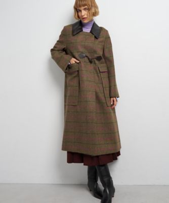 ＜LANVIN en Bleu (Women)＞チェックツイードコート
