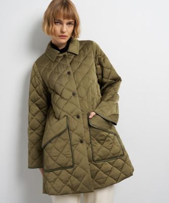 ランバンオンブルー ダウンコート キルティング　ヘリンボーン　グログランリボン ランバンオンブルー ダウンコート キルティング ヘリンボーン