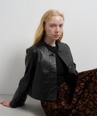 ＜LANVIN en Bleu (Women)＞ラムレザーショートジャケット