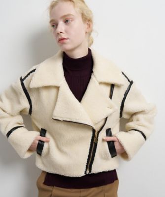 ボアライダースジャケット | LANVIN en Bleu (Women)/ランバン オン