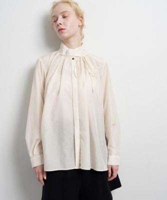 LANVIN en Bleu (Women)/ランバン オン ブルー スタンドカラータックブラウス 91アイボリー トップス【三越伊勢丹/公式】