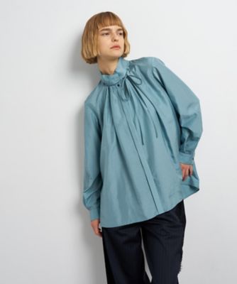 LANVIN en Bleu (Women)/ランバン オン ブルー スタンドカラータックブラウス 41ライトグリーン トップス【三越伊勢丹/公式】