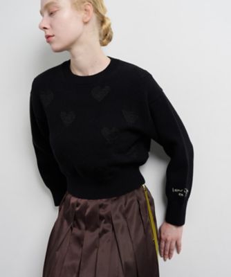 ハートインターシャニット | LANVIN en Bleu (Women)/ランバン オン