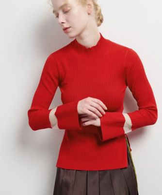 ＜LANVIN en Bleu (Women)＞シアーポイントカフスリブニット