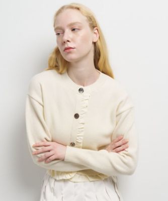 ＜LANVIN en Bleu (Women)＞タフタトリムニットカーディガン