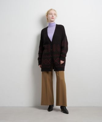 Vネックジャカードニットカーディガン | LANVIN en Bleu (Women