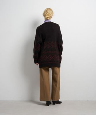 Vネックジャカードニットカーディガン | LANVIN en Bleu (Women