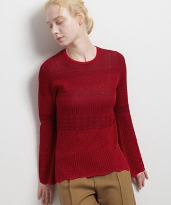 ＜LANVIN en Bleu (Women)＞ニットレースプルオーバー