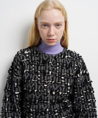 ロゴカットジャカードニットジャケット | LANVIN en Bleu (Women