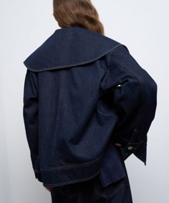 ビッグカラーデニムジャケット | LANVIN en Bleu (Women