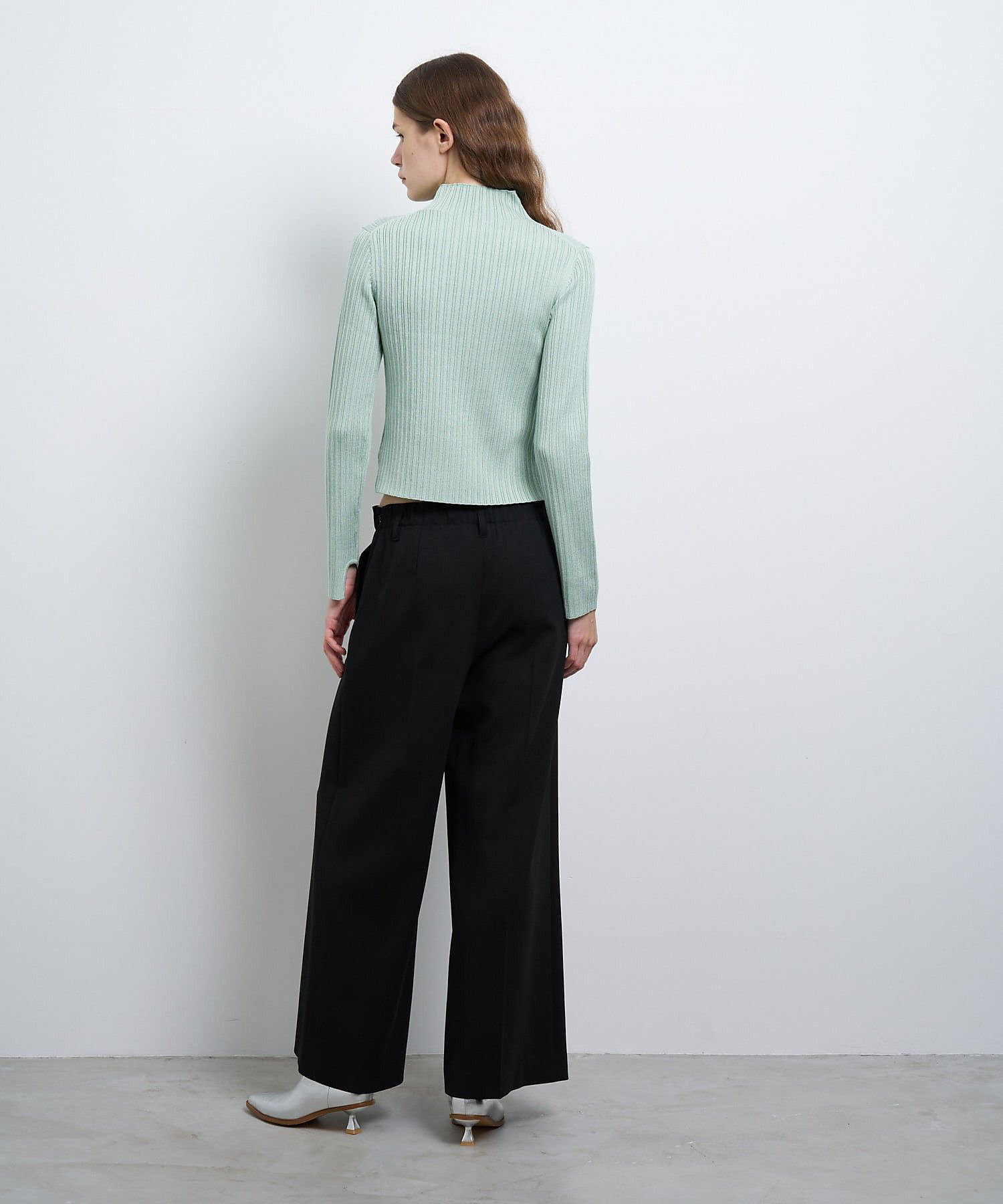 ダブルクロスゴムワイドパンツ | LANVIN en Bleu (Women ダブルクロスゴムワイドパンツ | LANVIN en Bleu (Women