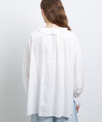 コットンサテンフロントリボンブラウス | LANVIN en Bleu (Women