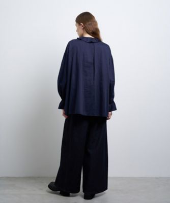 コットンサテンフロントリボンブラウス | LANVIN en Bleu (Women