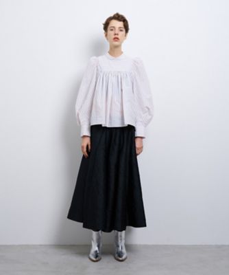ブラウス シャツ FABRICAスタンドカラーフレアブラウス レディース FABRICAスタンドカラーフレアブラウス | LANVIN en Bleu