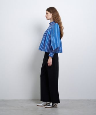 FABRICAスタンドカラーフレアブラウス | LANVIN en Bleu (Women