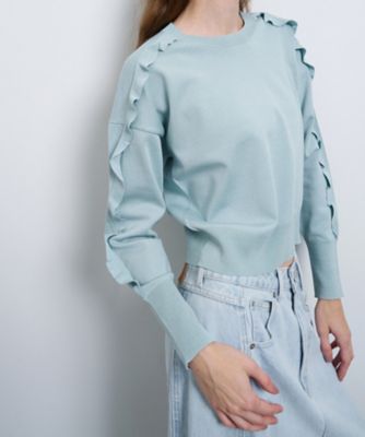 ＜LANVIN en Bleu (Women)＞フリルトリムニット