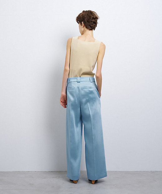 シルキーダブルクロスストレートワイドパンツ | LANVIN en Bleu シルキーダブルクロスストレートワイドパンツ | LANVIN en Bleu