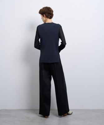 シルキーダブルクロスストレートワイドパンツ | LANVIN en Bleu